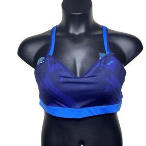 Brooks NWT Size XL Crossback Uprise Navy Eclipse Sky Sports Bra Breathable